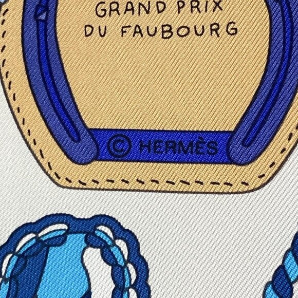 Auth HERMES Carre 90 - Navy Blue Multi Scarf - Picture 3 of 5